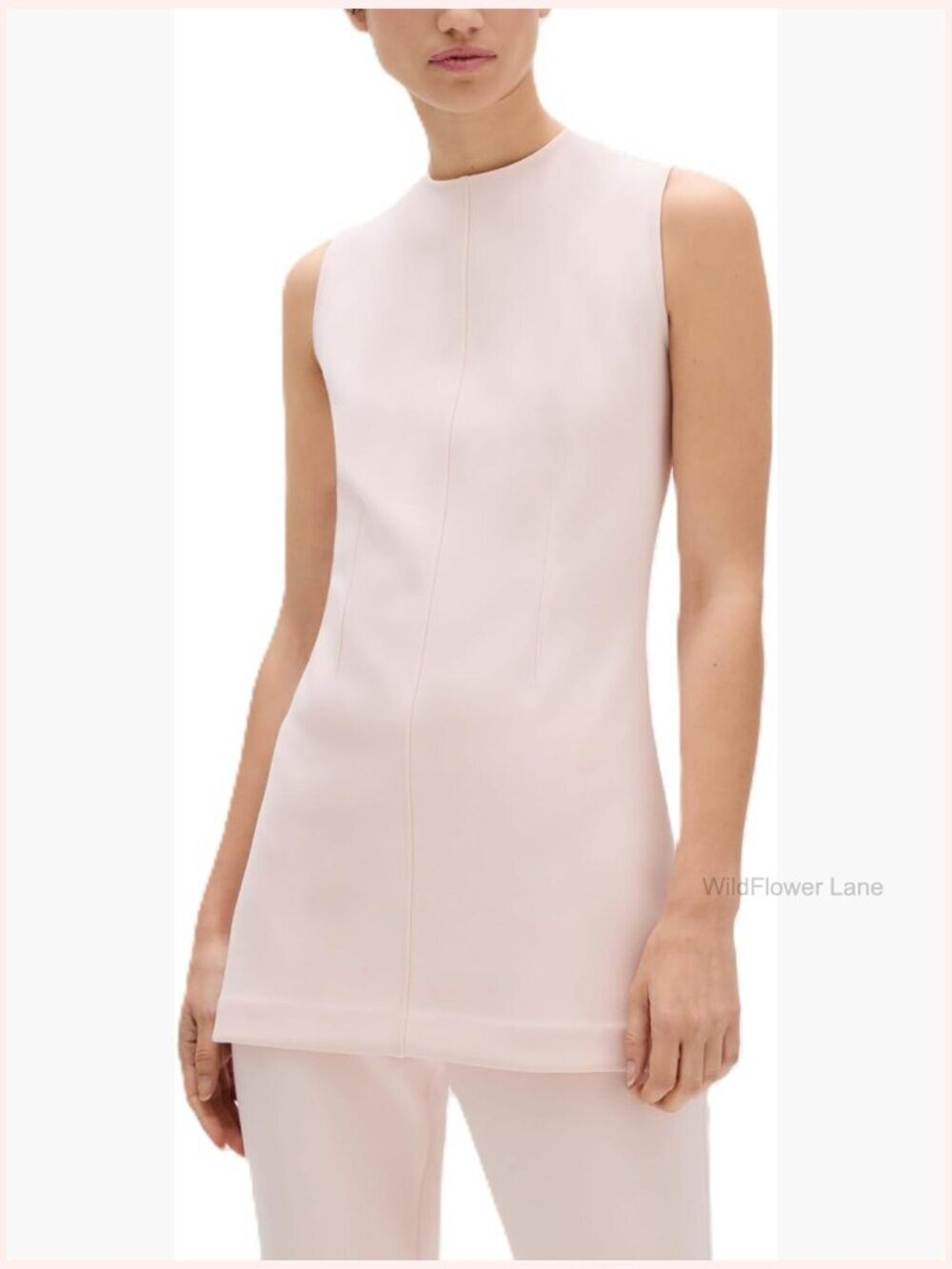 Tailored Knit Tunic - Sleeveless Crewneck with Back Zip